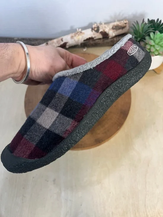 KEEN Howser Slide Plaid Wool Slip-On Clogs - Multi/Blue - Size 9 - Picture 12 of 14